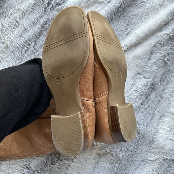 Nine West Logano Soft Leather Riding Boots Tan Camel Size 10 Quality Stylish - Picture 6 of 9